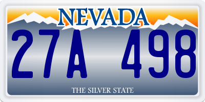 NV license plate 27A498