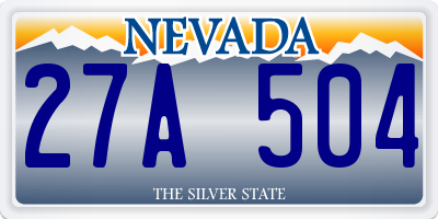 NV license plate 27A504