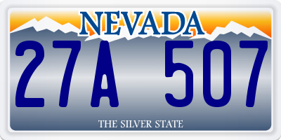 NV license plate 27A507