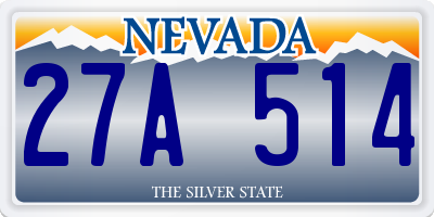 NV license plate 27A514