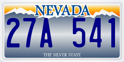 NV license plate 27A541
