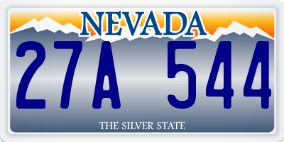 NV license plate 27A544