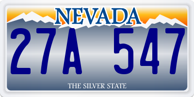 NV license plate 27A547