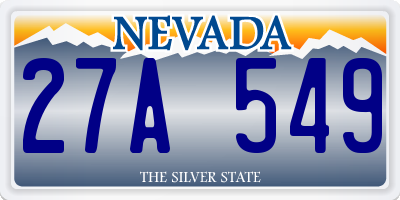 NV license plate 27A549