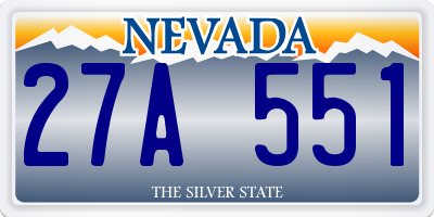 NV license plate 27A551