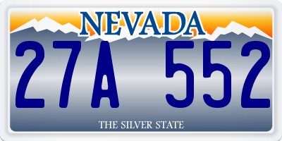 NV license plate 27A552