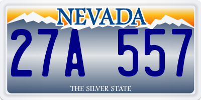 NV license plate 27A557