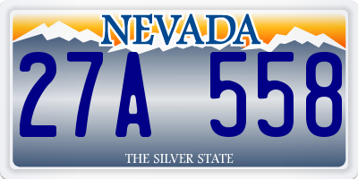 NV license plate 27A558