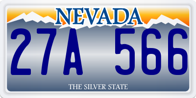 NV license plate 27A566