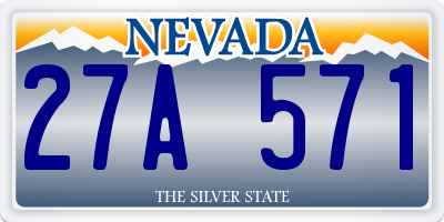 NV license plate 27A571