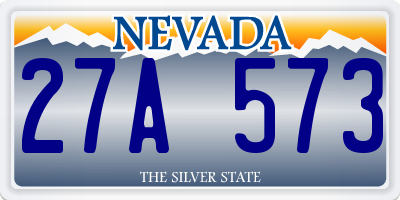 NV license plate 27A573