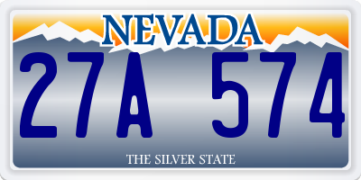 NV license plate 27A574