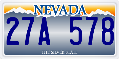 NV license plate 27A578