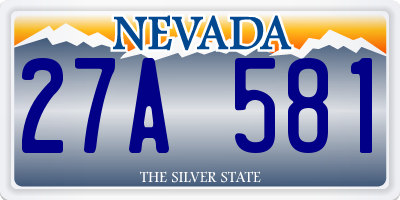 NV license plate 27A581