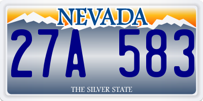 NV license plate 27A583