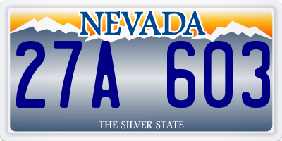 NV license plate 27A603