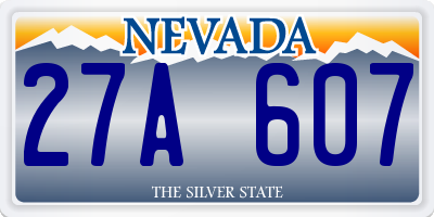 NV license plate 27A607