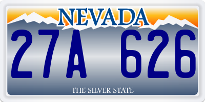 NV license plate 27A626