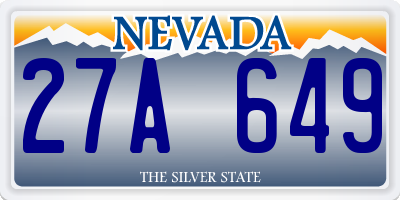 NV license plate 27A649