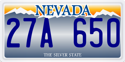 NV license plate 27A650
