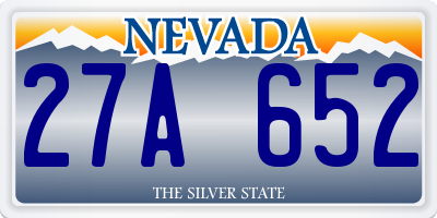 NV license plate 27A652