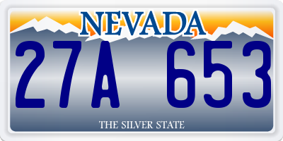 NV license plate 27A653