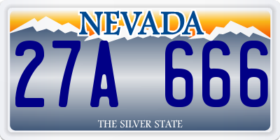 NV license plate 27A666