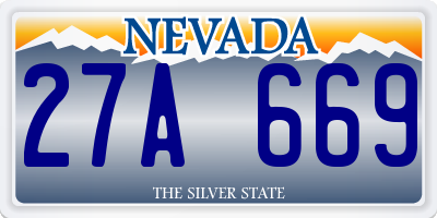 NV license plate 27A669
