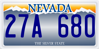 NV license plate 27A680