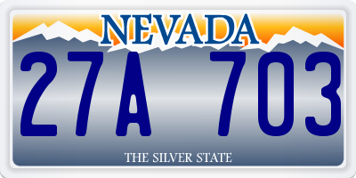 NV license plate 27A703