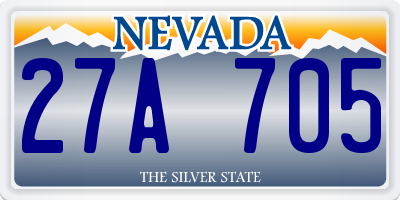NV license plate 27A705