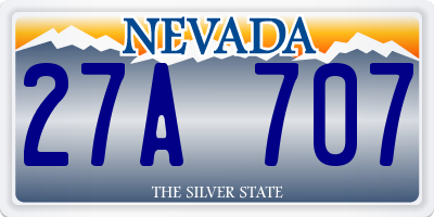 NV license plate 27A707