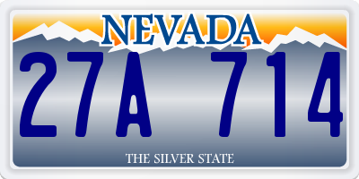 NV license plate 27A714