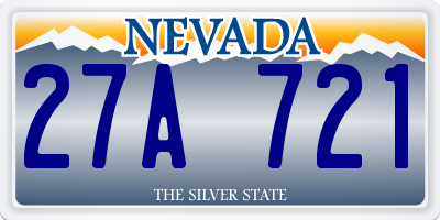 NV license plate 27A721