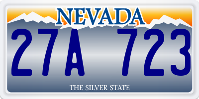 NV license plate 27A723