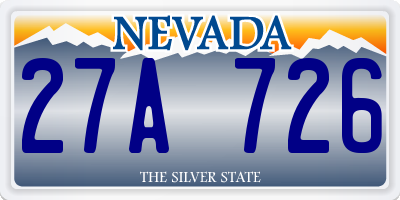NV license plate 27A726