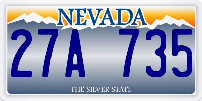 NV license plate 27A735