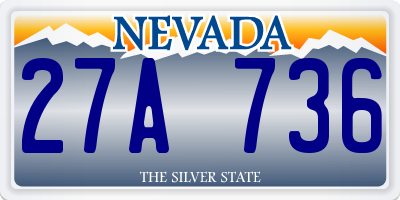 NV license plate 27A736
