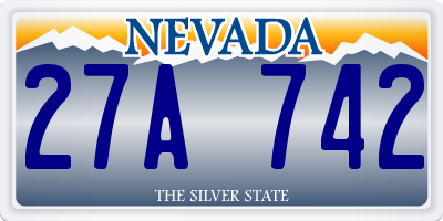 NV license plate 27A742