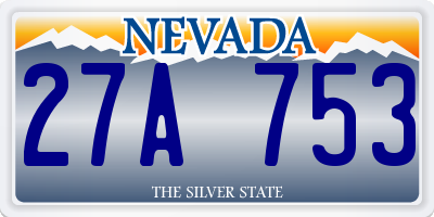 NV license plate 27A753
