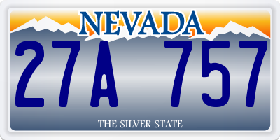 NV license plate 27A757