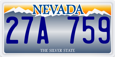 NV license plate 27A759
