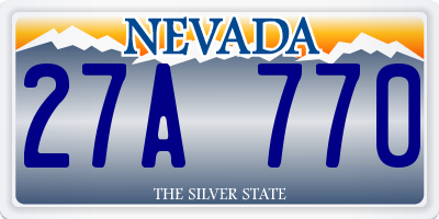 NV license plate 27A770
