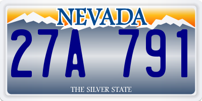 NV license plate 27A791