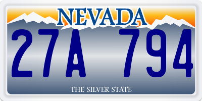 NV license plate 27A794
