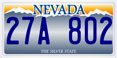 NV license plate 27A802