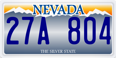 NV license plate 27A804
