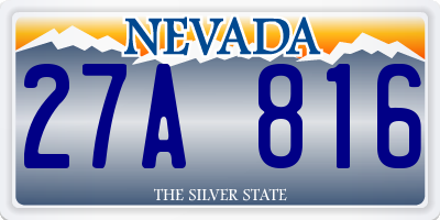 NV license plate 27A816