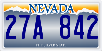NV license plate 27A842