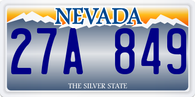 NV license plate 27A849